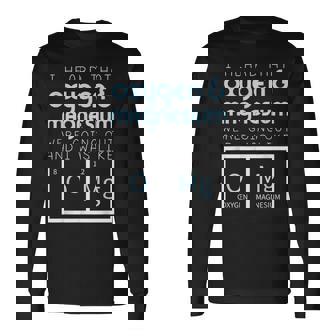 酸素 マグネシウム お出かけ 科学 Omg おもしろ化学 オタク 長袖Tシャツ - Kawaiitshirt