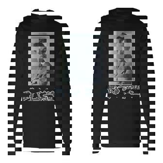 野口英世（日本の偉人）歴史上の人物 写真 肖像【変なデザイン屋さん】面白い 長袖tシャツ 長袖Tシャツ - Kawaiitshirt