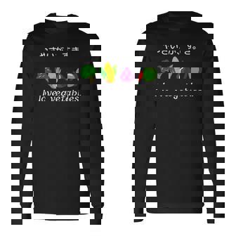 野菜 が 好き。ベジタブル ピーマン ブロッコリー とうもろこし たまねぎ 長袖Tシャツ - Kawaiitshirt