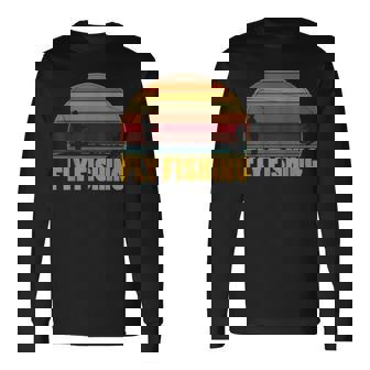 釣竿を使ったレトロなフライフィッシング フィッシャーマンフライフィッシング 長袖Tシャツ - Kawaiitshirt