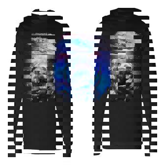 銀河 イルカ 宇宙 地球 海 長袖Tシャツ - Kawaiitshirt