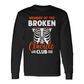 鎖骨骨折クラブのメンバー 手術 鎖骨 リカバリー サポート 鎖骨骨折 長袖Tシャツ - Kawaiitshirt