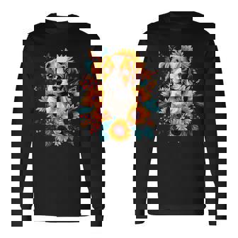 面白いtシャツ ジャックラッセルテリア ひまわり イヌ メンズ グッズ かわいい おもしろ 面白い 服 ネタ 長袖Tシャツ - Kawaiitshirt