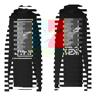 面白いtシャツ ハト 鳥 鳩 クール バードウォッチング 服 メンズ おもしろ 面白い おもしろグッズ 長袖Tシャツ - Kawaiitshirt