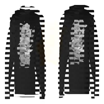 面白いtシャツ ポメラニアン 犬 ギター イヌ メンズ 犬好き グッズ かわいい おもしろ 面白い 服 ネタ 長袖tシャツ 長袖Tシャツ - Kawaiitshirt