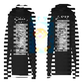 面白いtシャツ ポメラニアン 犬 サメ イヌ メンズ 犬好き グッズ かわいい おもしろ 面白い 服 ネタ 長袖Tシャツ - Kawaiitshirt