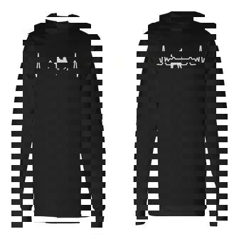 面白いtシャツ 犬 ハートビート わんこ おもしろ グッズ メンズ 面白い 服 ネタ 柴犬 心電図 長袖Tシャツ - Kawaiitshirt
