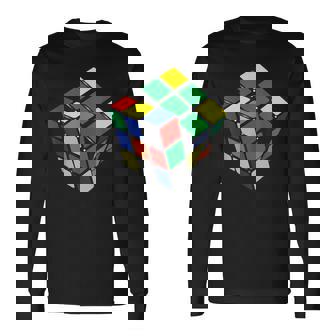 面白いオタクシェルドンパズルキューブ数学科学教師オタク 長袖Tシャツ - Kawaiitshirt