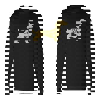 面白いダックスフント犬のデザイン ペット愛好家の足 長袖Tシャツ - Kawaiitshirt