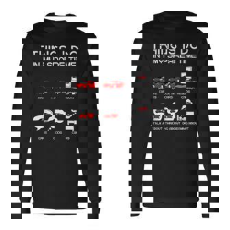 面白い車好き空き時間の車でやること 長袖Tシャツ - Kawaiitshirt