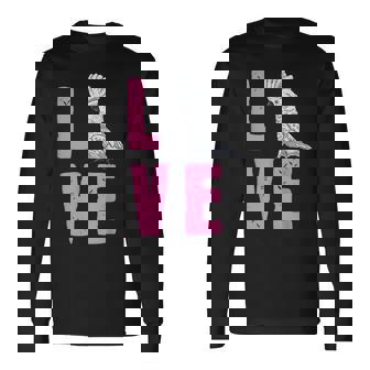 面白い鳥の恋人の贈り物-タイハクオウム 長袖Tシャツ - Kawaiitshirt