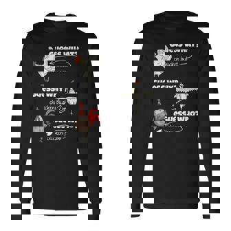 面白い鶏尻ゲスなんで鶏ももゲス誰うんちゲス 長袖Tシャツ - Kawaiitshirt