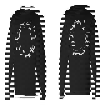 韓国ハングルアルファベットサークルパターンアート 長袖Tシャツ - Kawaiitshirt