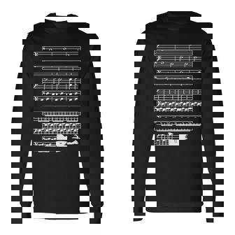 音楽好き サメ 鮫 バス記号 メロディー フレーズ ミュージシャン 音楽ファン 映画ファン おもしろ デザイン 長袖Tシャツ - Kawaiitshirt