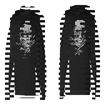 頭骨kull 髑髏 マノコルナ-クールな音楽スカルロッカーグリーティングスカル Zugaikotsu 頭蓋骨 長袖Tシャツ - Kawaiitshirt