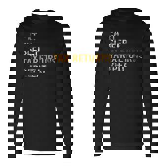 食べる睡眠確定申告繰り返し課税シーズン 長袖Tシャツ - Kawaiitshirt