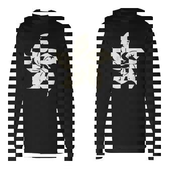 香港国旗 香港プライド オーキッド 長袖Tシャツ - Kawaiitshirt