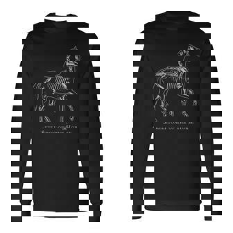 馬の骨格系 スタディ エクウス フェラス 馬の恋人 ビンテージ 長袖Tシャツ - Kawaiitshirt