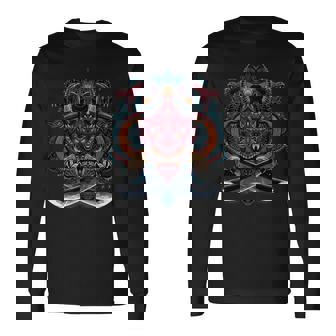 鬼魔悪魔日本の般若の面 長袖Tシャツ - Kawaiitshirt