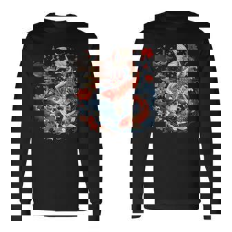 鯉 桜 桜 季節 アジアン 鯉 塔 寺 長袖Tシャツ - Kawaiitshirt