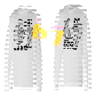 6 7 Six Seven Pencil Teacher Middle High School Humor Long Sleeve T-Shirt | Mazezy