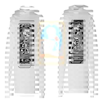 The Accountant Tarot Card Skeleton Accounting CPA Bookkeeper Long Sleeve T-Shirt | Mazezy