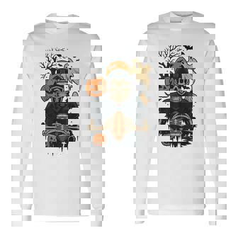 American Football Skeleton Player Halloween Skeleton Footbal Long Sleeve T-Shirt | Mazezy