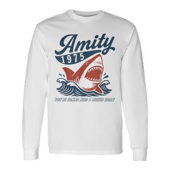 Amity 1975 Retro Shark You’Re Gonna Need A Bigger Boat Long Sleeve T-Shirt | Seseable FR