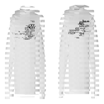 Austria Map Silhouette Cities Towns Travel Vacation Austria Long Sleeve T-Shirt | Mazezy