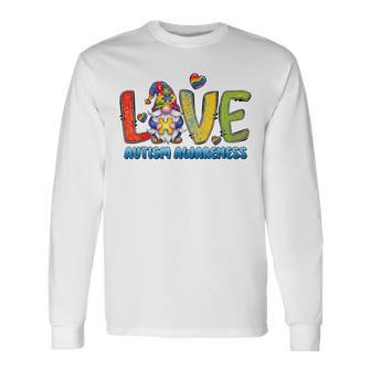 Autism Awareness Love Gnomo De Concienciaobre El Autismo Para Adultos Camiseta de manga larga - Regaloses