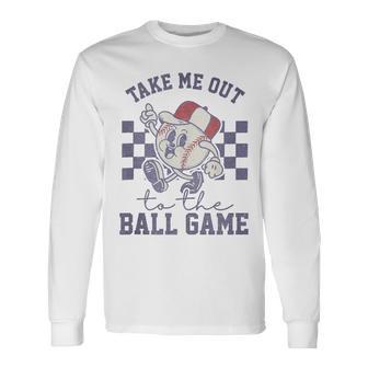 Take Me Out To The Baseball Ball Game Softball Vintage Long Sleeve T-Shirt - Thegiftio UK
