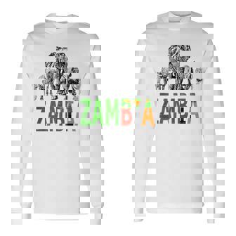 Big Five Zambia Pride African Wildlife Tank Top Long Sleeve T-Shirt | Mazezy