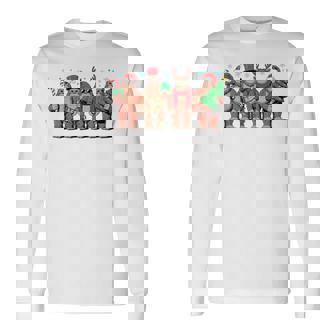 Bigfoot Santa Christmas Tree Lights Sasquatch Merry Christma Long Sleeve T-Shirt | Mazezy