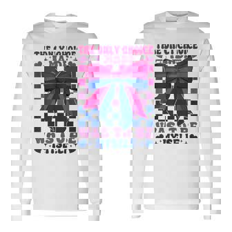 Bisexual Bi Pride Flag Only Choice I Made Was To Be Myself Long Sleeve T-Shirt | Mazezy