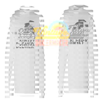 Boilermaker Vintage Sunset Profession Retro Job Title Long Sleeve T-Shirt | Mazezy