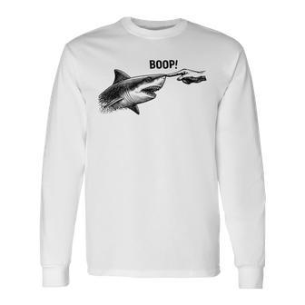 Boop Shark Meme Shark Humor Hand Boop Nose Shark Long Sleeve T-Shirt - Thegiftio UK