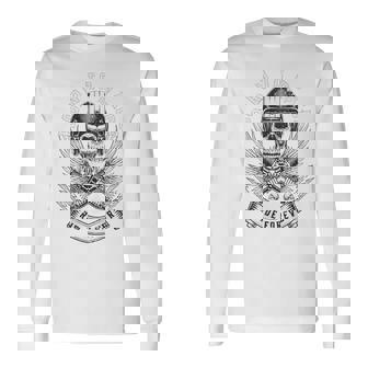 Born To Race Ride Forever スカルバイカーデザイン 長袖Tシャツ - Kawaiitshirt