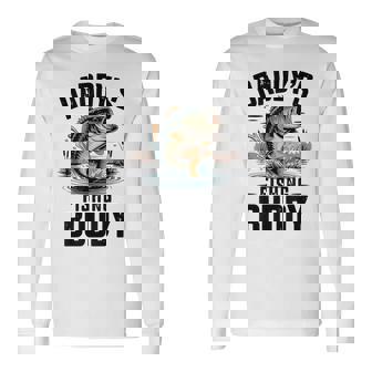 Boy Daddy's Fishing Buddy Matching Fishing Bass Fish Youth Long Sleeve T-Shirt - Monsterry