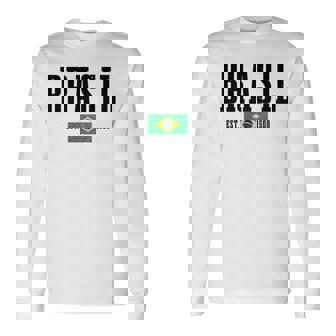 Brasil Est 1500 ブラジル ブラジリアン 国旗 プライド 長袖tシャツ 長袖Tシャツ - Kawaiitshirt