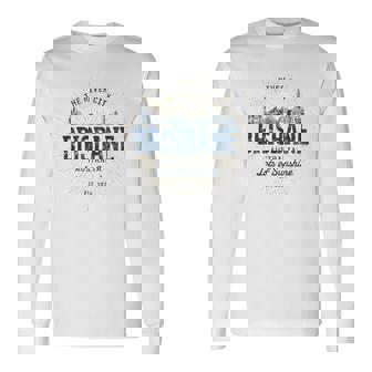 Brisbane Australia オーストラリアレトロスタイルヴィンテージブリスベン 長袖Tシャツ - Kawaiitshirt