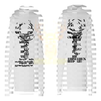 Bruh I'm Double Digits 10Th Birthday Deer 10 Year Old Boys Long Sleeve T-Shirt - Monsterry