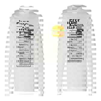 Burger Lover Night Nutrition Facts Costume For Food Long Sleeve T-Shirt | Seseable FR
