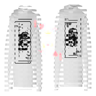 Cancer Astrology Queen Hearts Blackjack Cards Poker Long Sleeve T-Shirt | Mazezy