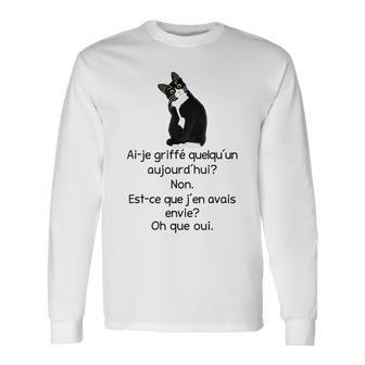 Chat Drôle Ai-Je Griffé Quelqu’Un Humour T-shirt à manches longues - Cadeauxyz