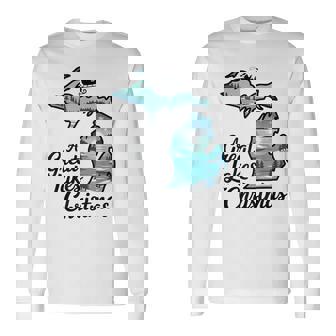Christmas Family Reunion Trip Santa In Michigan Great Lakes Long Sleeve T-Shirt | Seseable CA