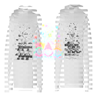 Christmas Gnomes With Presents And Snow Tree Long Sleeve T-Shirt - Thegiftio