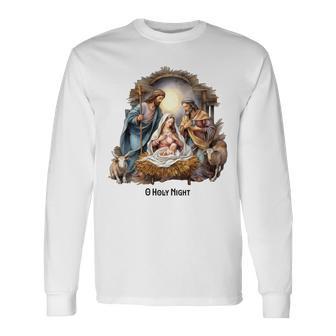 Christmas O Holy Night Xmas Long Sleeve T-Shirt - Thegiftio UK