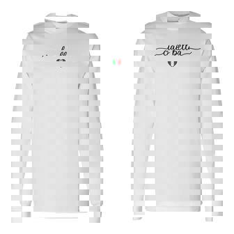 Ciao Bella Italian Flag Heart Italy Souvenir Long Sleeve T-Shirt - Thegiftio