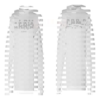 Classic Alabama Print Retro Varsity Vintage Alabama Long Sleeve T-Shirt | Mazezy