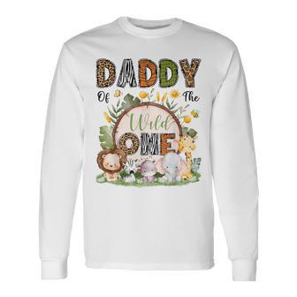 Daddy Of The Wild One 1St Birthday Boy Safari Jungle Long Sleeve T-Shirt - Thegiftio UK